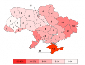 Percentages voting ‘no’ in the 1991 referendum